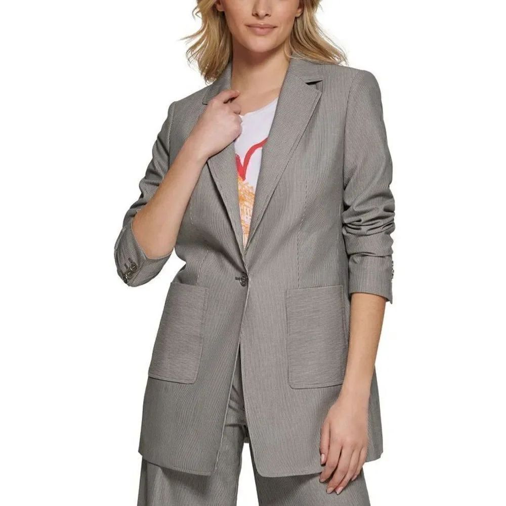 KARL LAGERFELD PARIS NWT Women's Railroad Stripe Jacket Blazer SZ 12